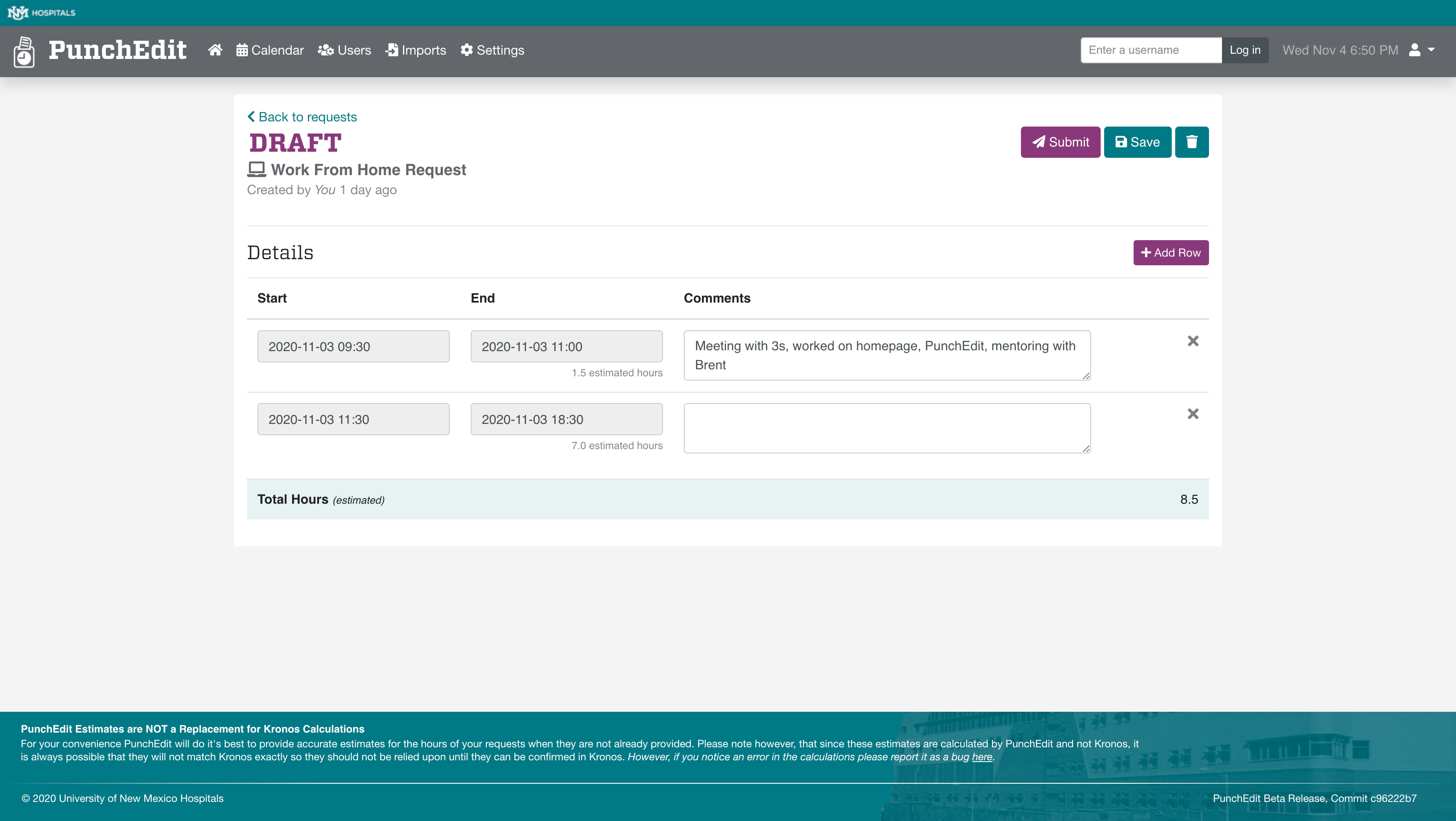 Screenshot of Project: Health System Urgently Needs Punch System During Pandemic