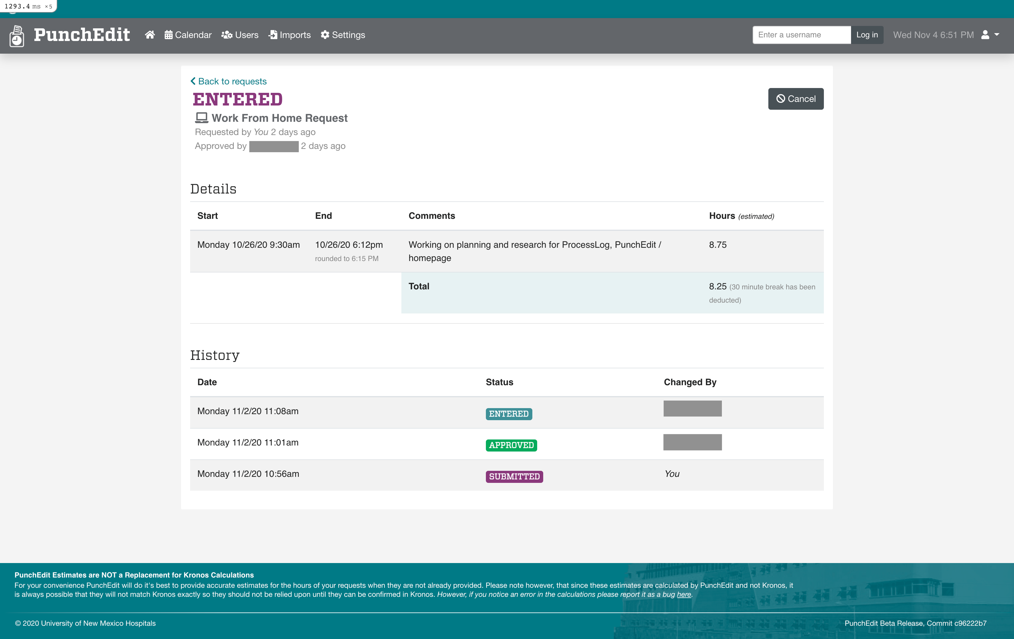 Screenshot of Project: Health System Urgently Needs Punch System During Pandemic